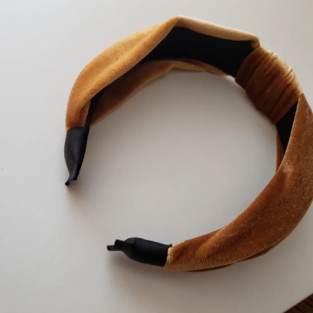 Coffee Latte Velvet Knot Turban Twist Headband
